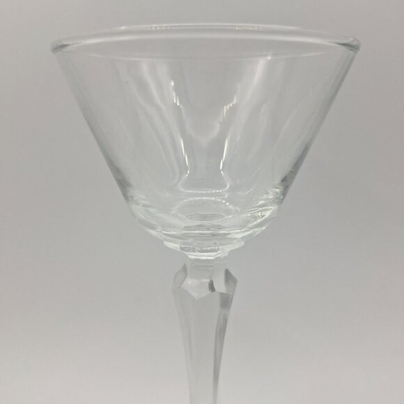 Libbey Cocktail Glass Set 2 Ounces Geometric Lonh Stem Clear Pair - Picture 4 of 7